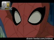 Рисованое порно с человеком пауком